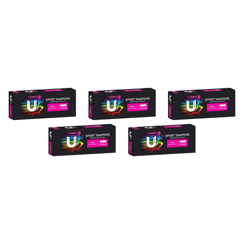 U By Kotex Sport Tampons Super 16 Pack Bundle of 5