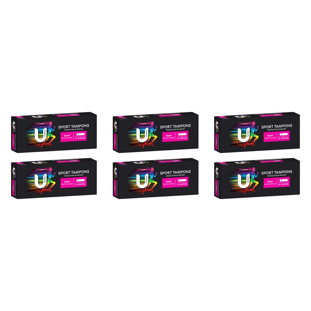 U By Kotex Sport Tampons Super 16 Pack Bundle of 6