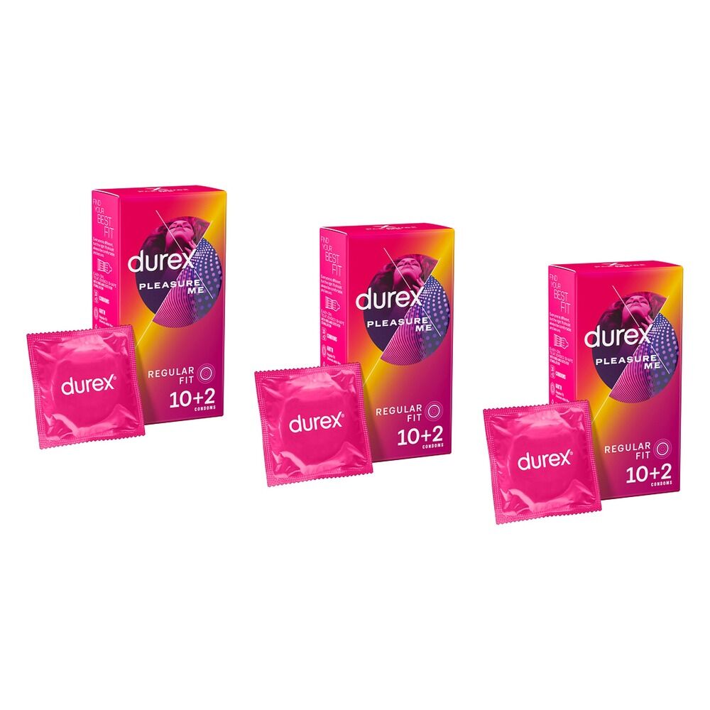 Durex Pleasure Me Condoms 10 Pack Bundle of 3