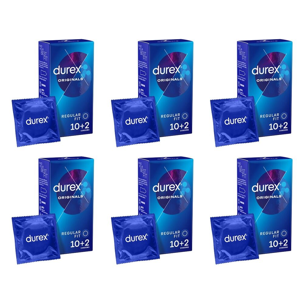 Durex Regular Condoms 10 Pack Bundle of 6