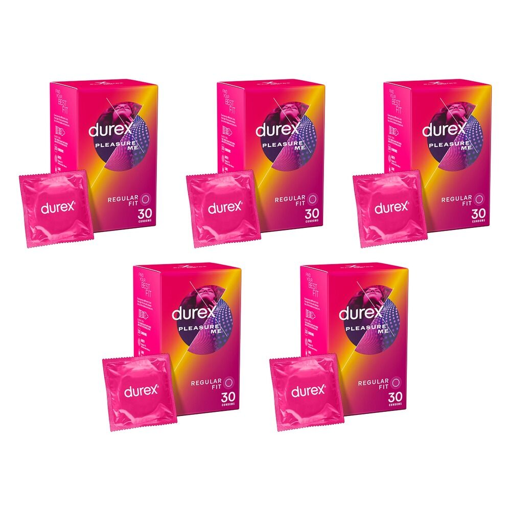 Durex Pleasure Me Condoms 30 Pack Bundle of 5