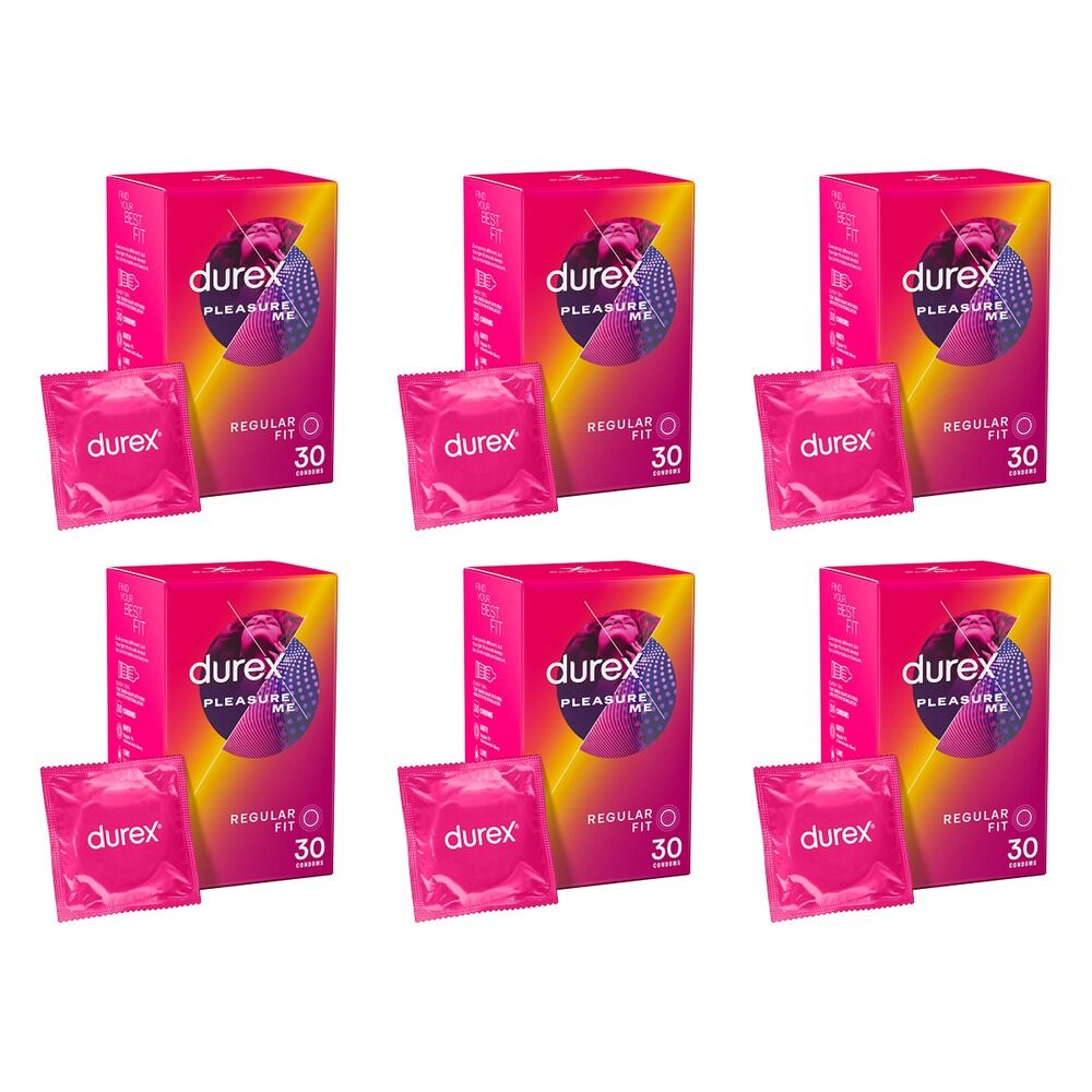 Durex Pleasure Me Condoms 30 Pack Bundle of 6