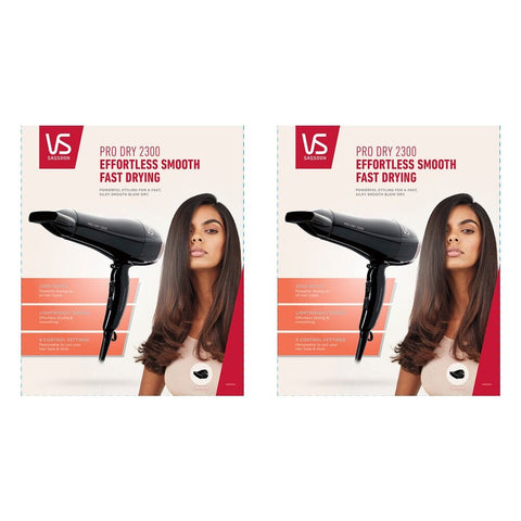 VS Sassoon Pro Dry 2300W Hair Dryer Pack of 2