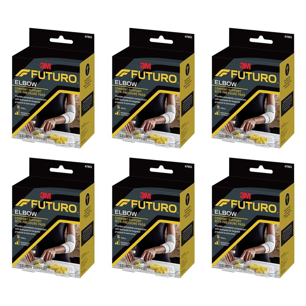 Futuro Comfort Elbow Support with Pressure Pads Small Pack of 6