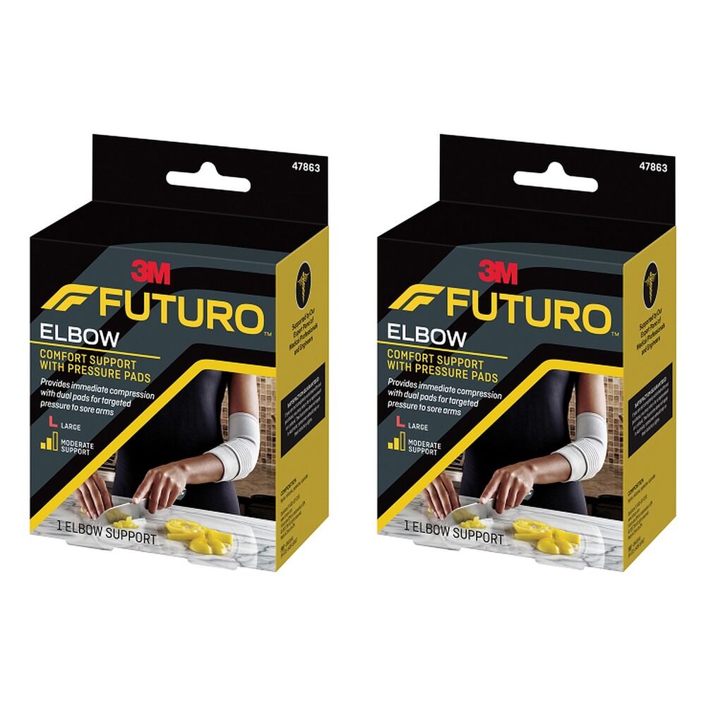 Futuro Comfort Elbow Support with Pressure Pads Large Pack of 2
