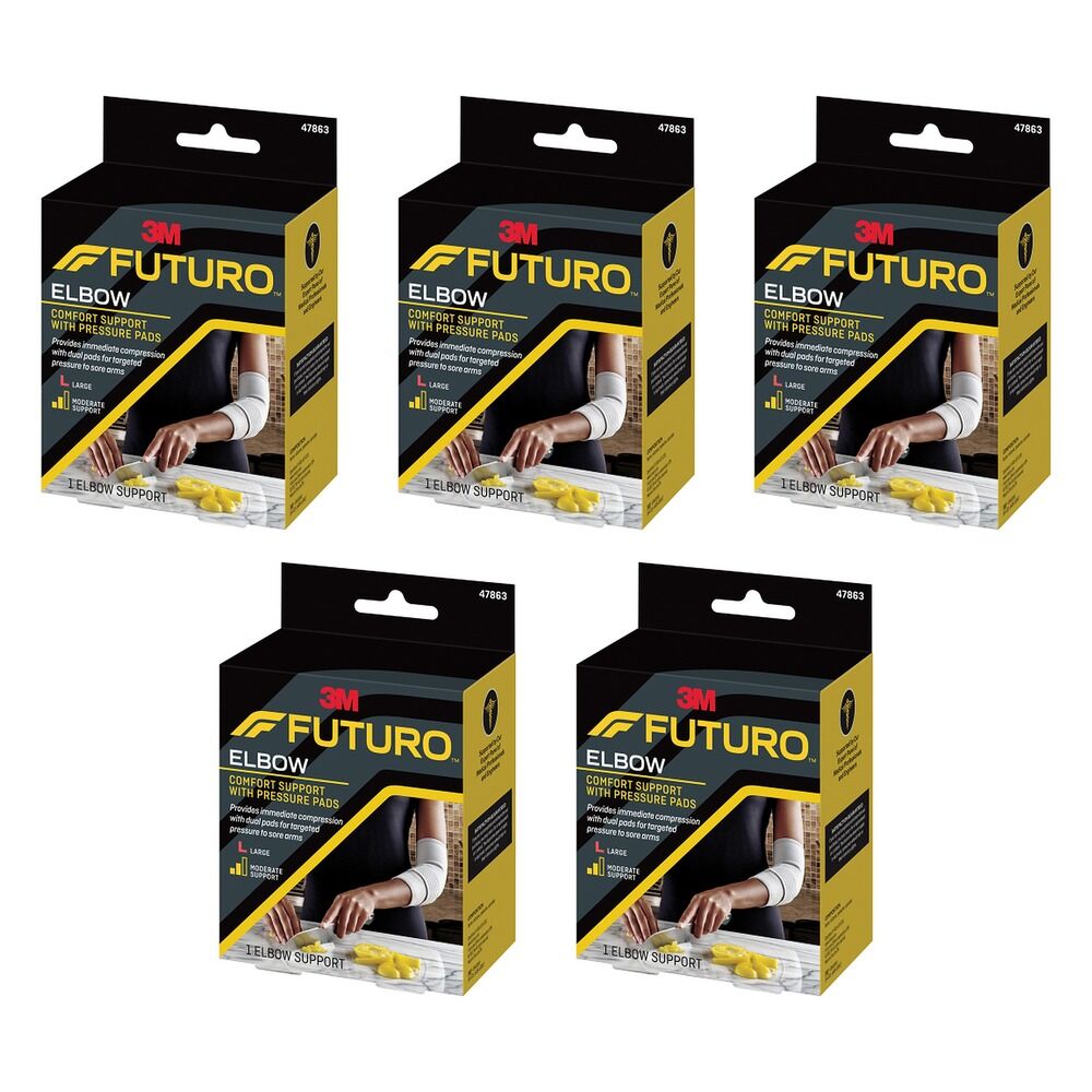 Futuro Comfort Elbow Support with Pressure Pads Large Pack of 5