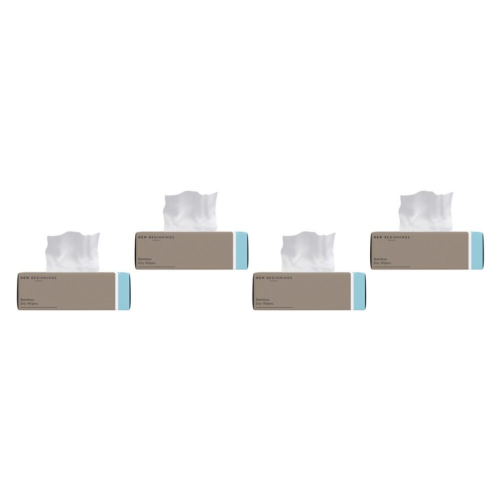 New Beginnings Bamboo Dry Wipes 100 Pack Bundle of 4
