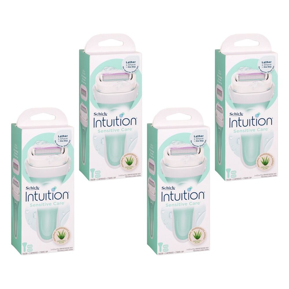 Schick Intuition Sensitive Care Razor Kit +3 Pack of 4