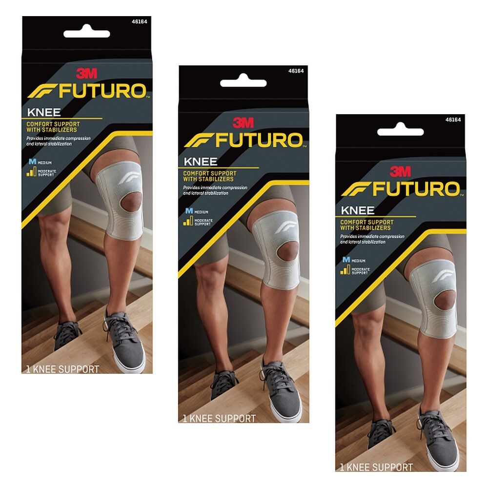 Futuro Comfort Knee Support with Stabilisers Medium Pack of 3
