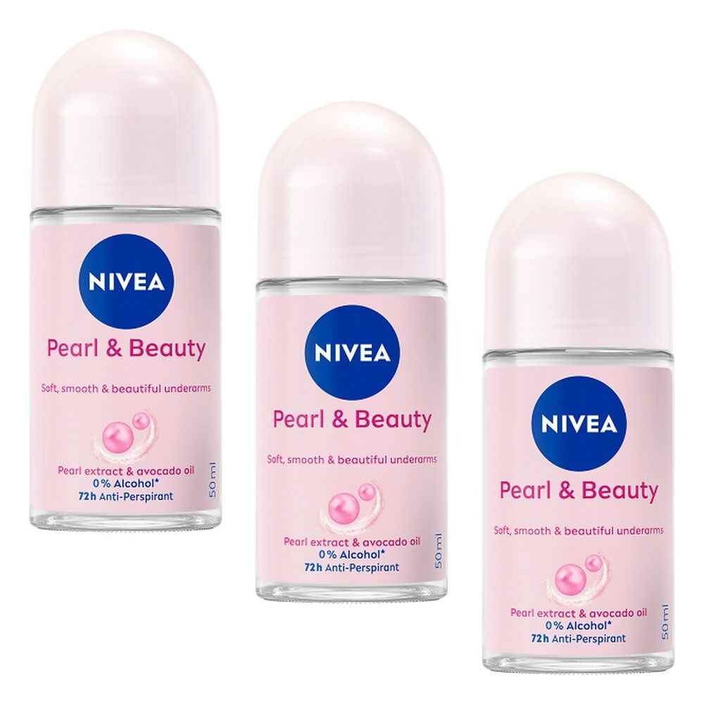 NIVEA Pearl & Beauty 72H Anti-Perspirant 50mL Pack of 3