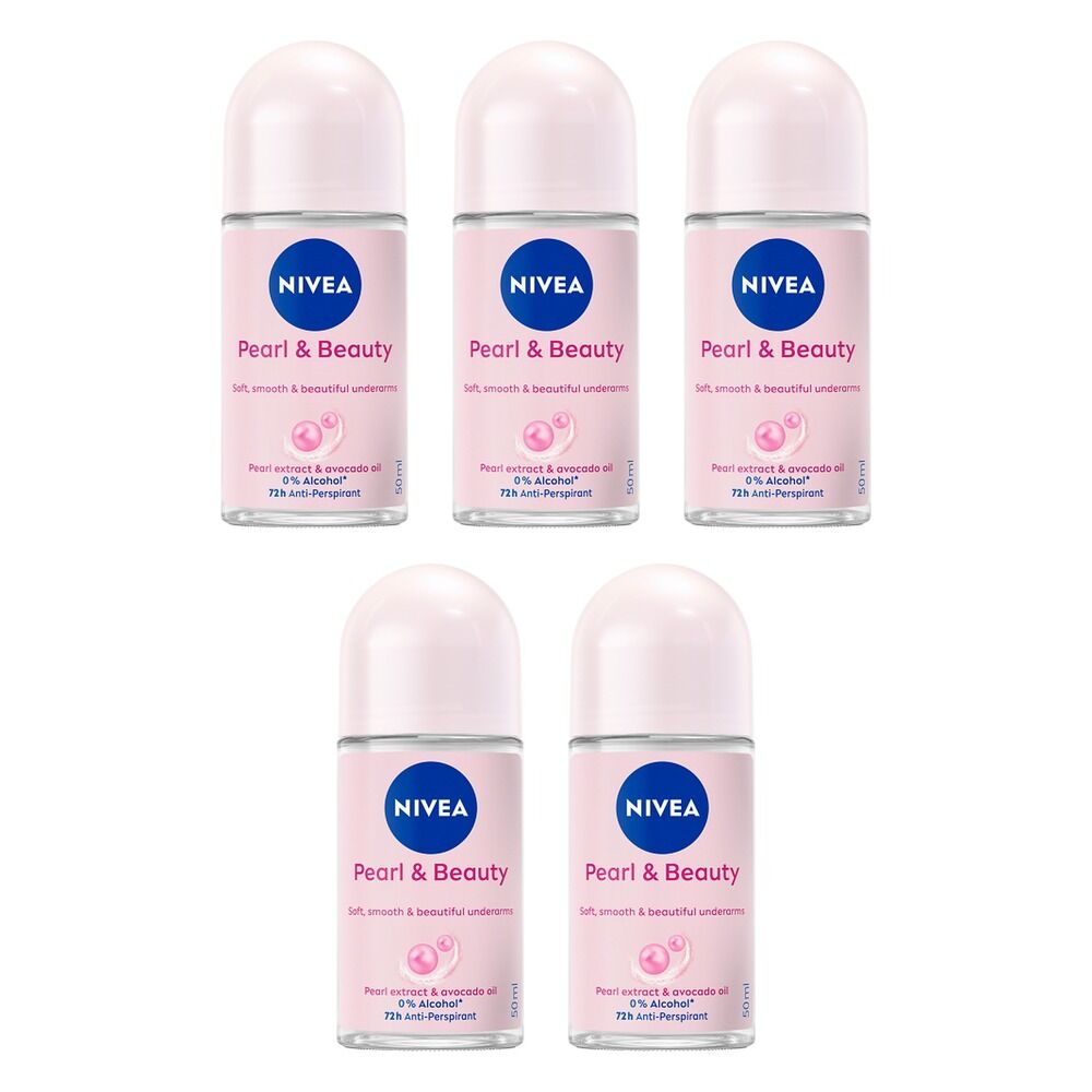 NIVEA Pearl & Beauty 72H Anti-Perspirant 50mL Pack of 5