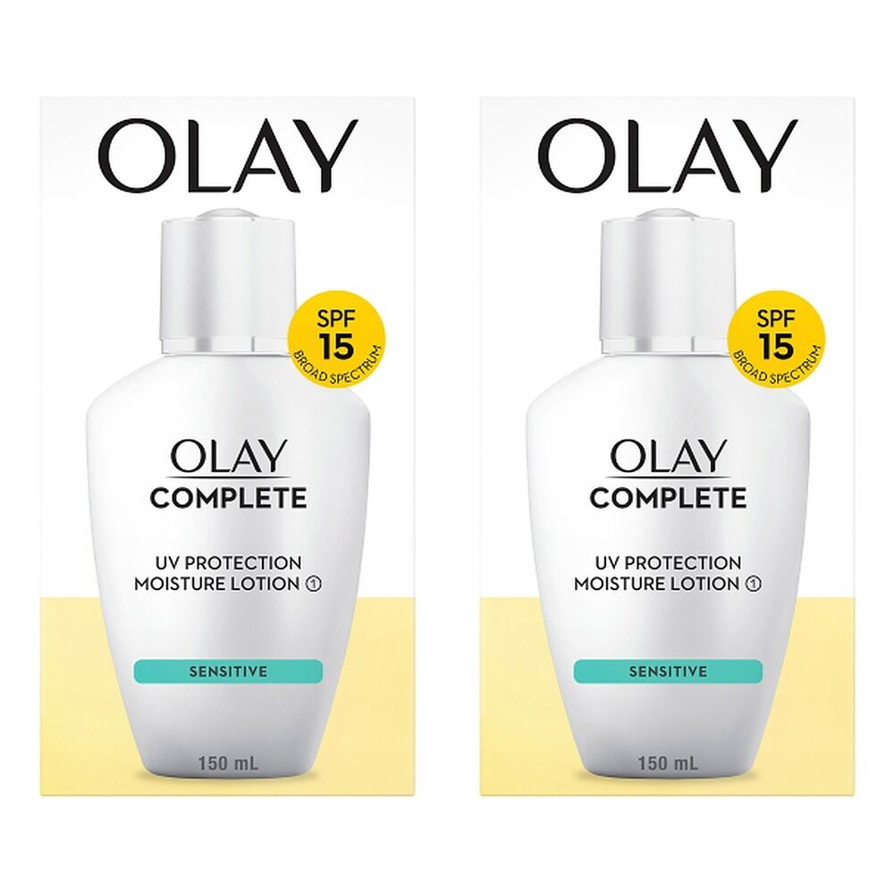 Olay Complete UV Protect Moisturiser Lotion Sensitive Skin SPF15 150mL Pack of 2