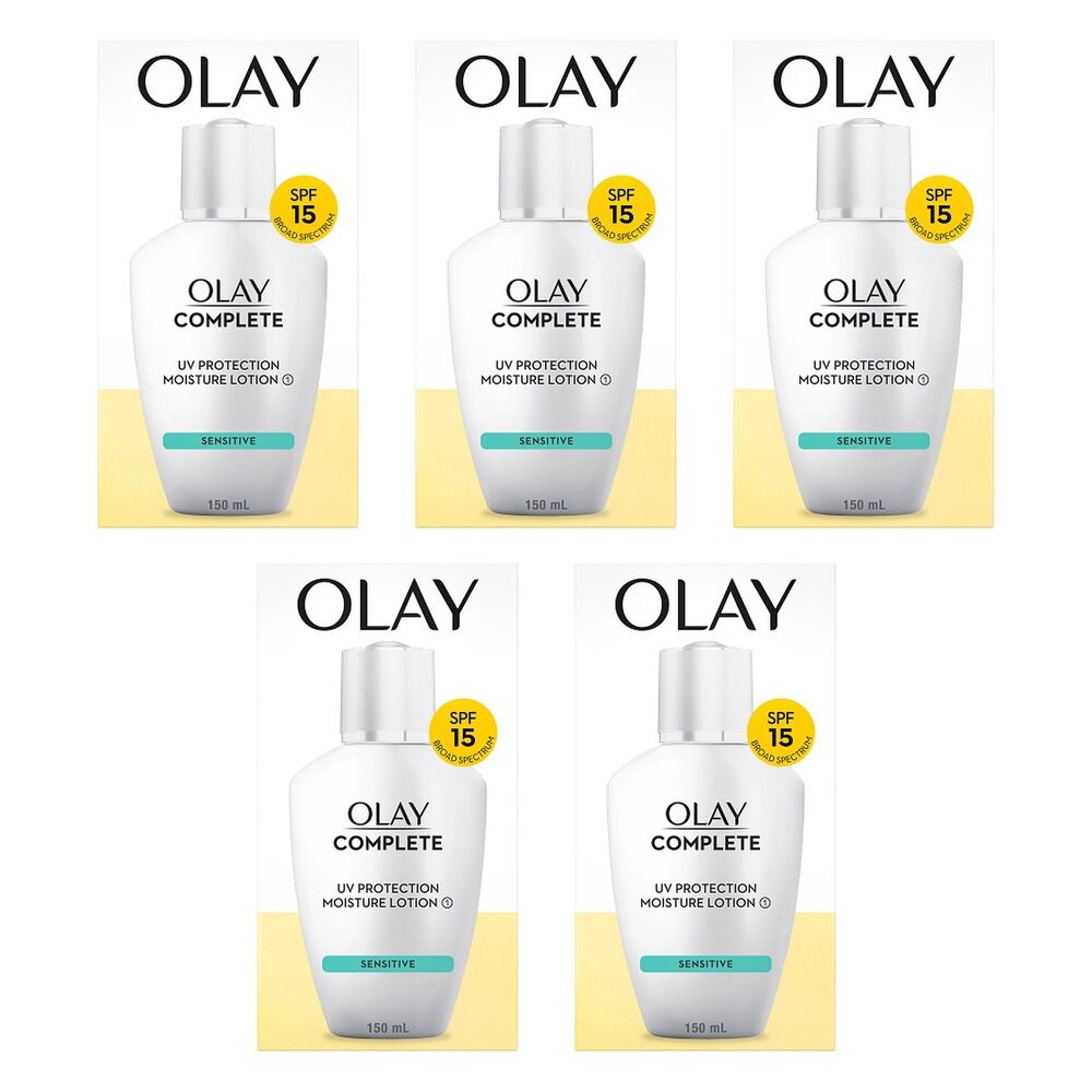 Olay Complete UV Protect Moisturiser Lotion Sensitive Skin SPF15 150mL Pack of 5