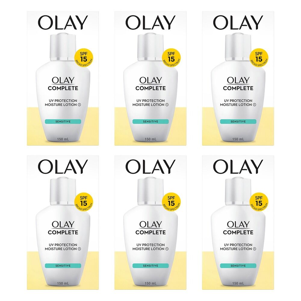 Olay Complete UV Protect Moisturiser Lotion Sensitive Skin SPF15 150mL Pack of 6