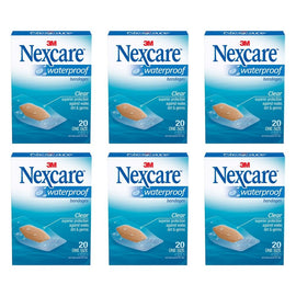 Nexcare Waterproof Strips Medium 20 Pack Bundle of 6