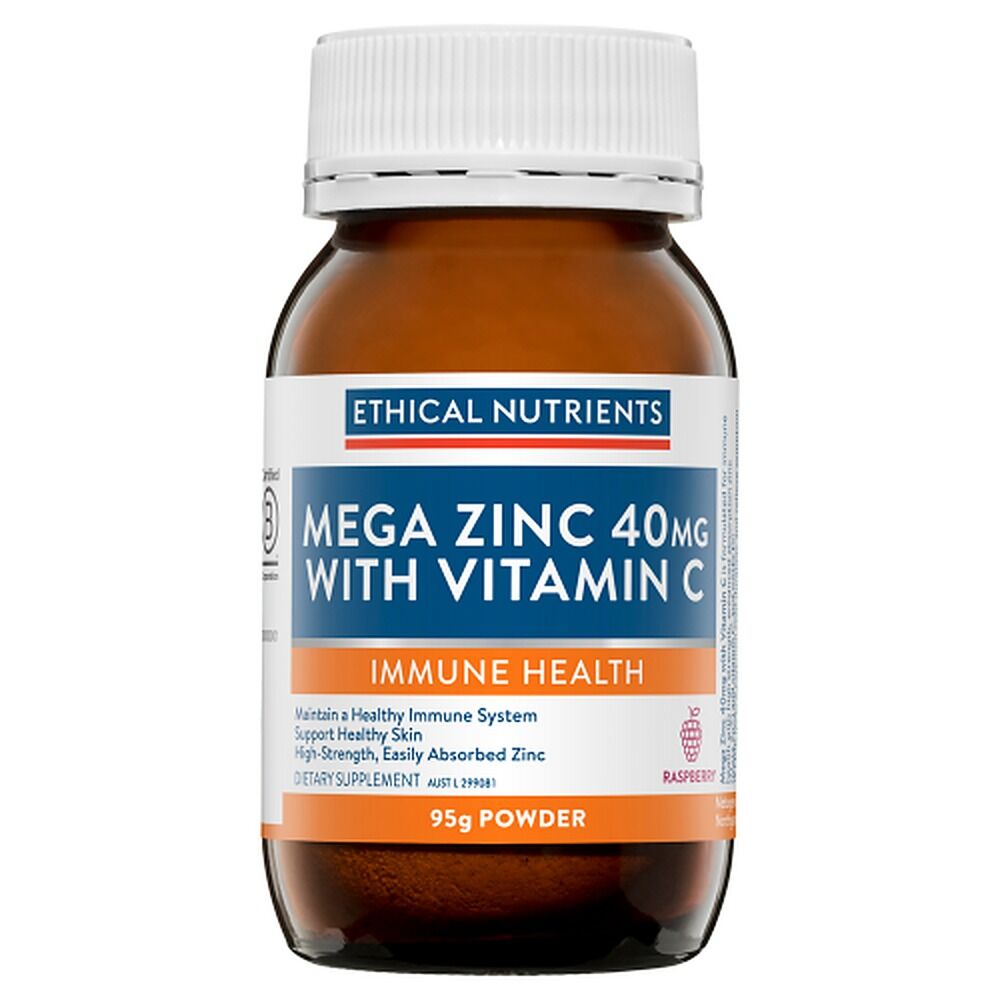 Ethical Nutrients Mega Zinc 40mg with Vitamin C 95g