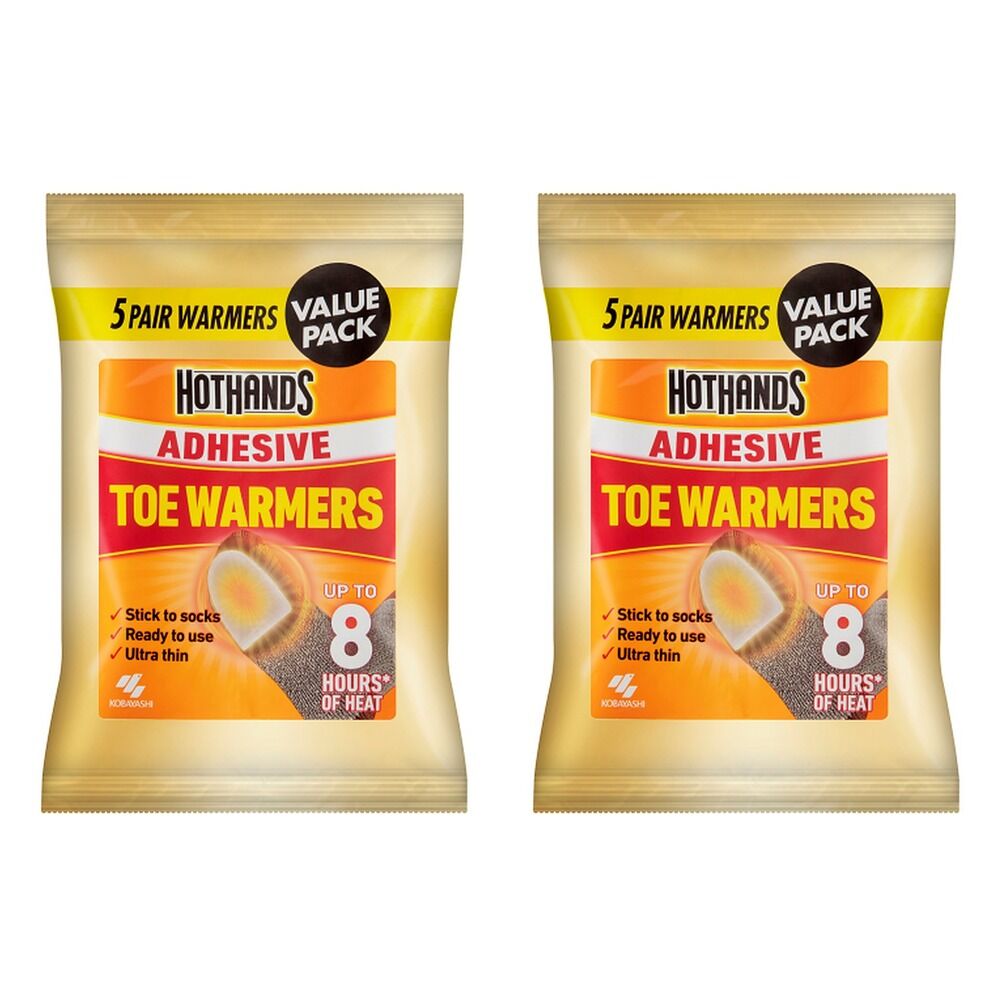 Hot Hands Adhesive Toe Warmers 5 Pairs x 4 Bundle of 2