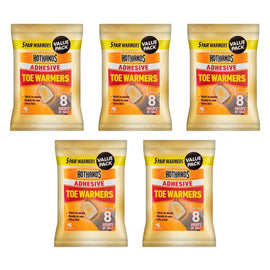 Hot Hands Adhesive Toe Warmers 5 Pairs x 4 Bundle of 5