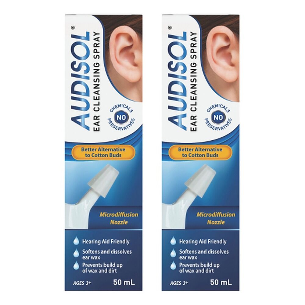 Audisol Ear Cleansing Spray 50mL Pack of 2