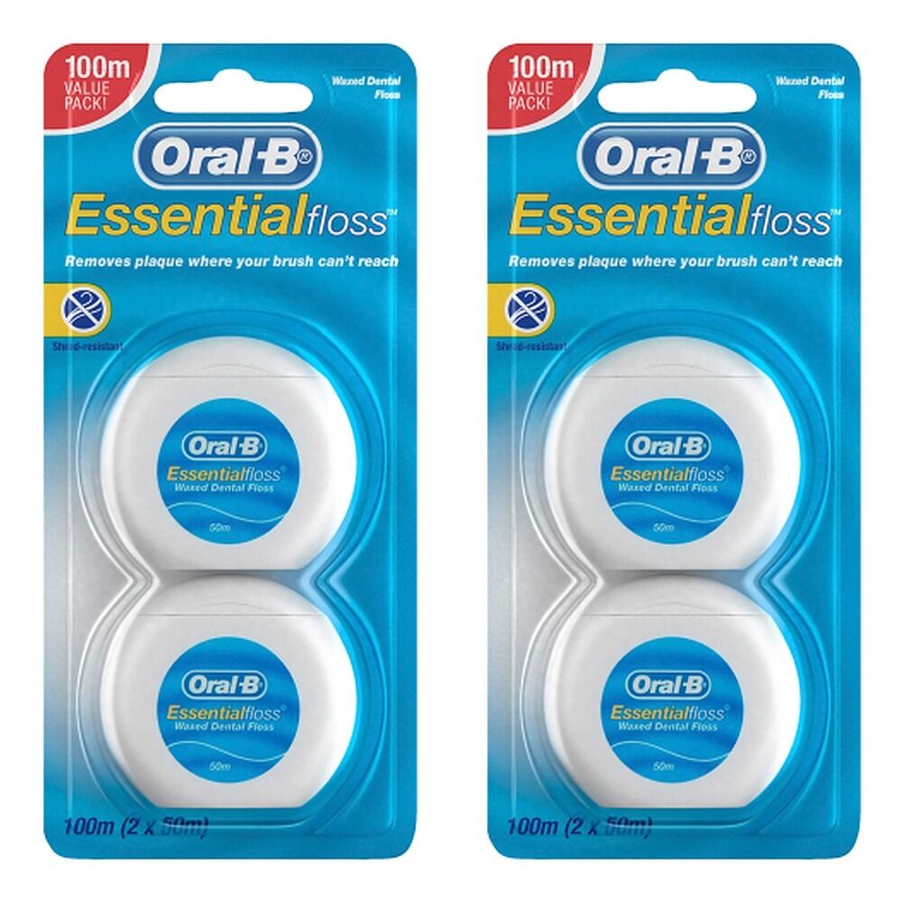 Oral-B Essential Dental Floss 50m 2 Pack Bundle of 2