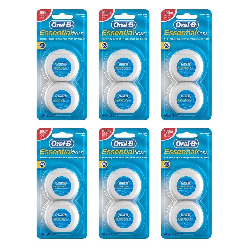 Oral-B Essential Dental Floss 50m 2 Pack Bundle of 6