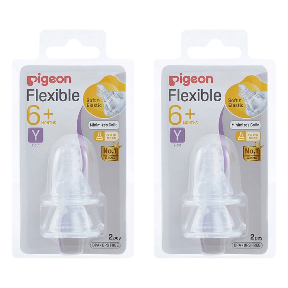 Pigeon Teat Slim Neck Y-Cut 2 Pack Bundle of 2