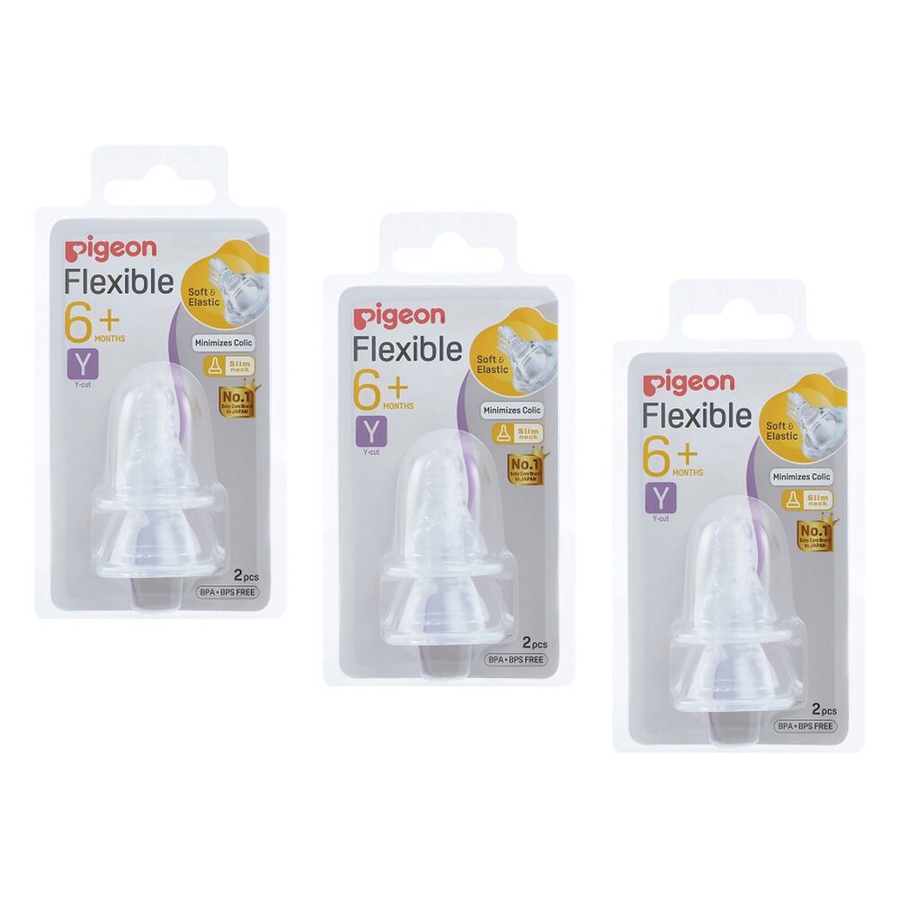 Pigeon Teat Slim Neck Y-Cut 2 Pack Bundle of 3