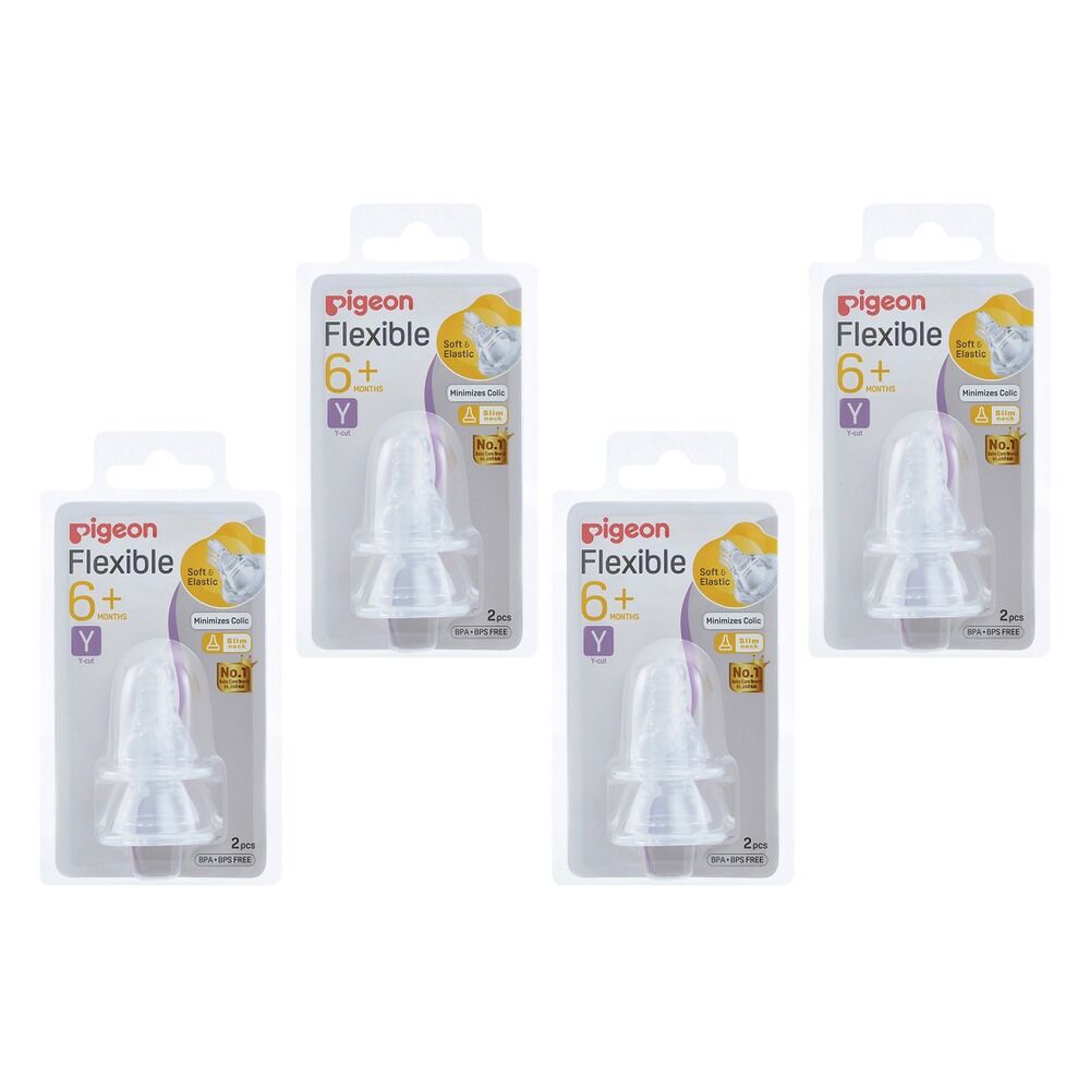 Pigeon Teat Slim Neck Y-Cut 2 Pack Bundle of 4