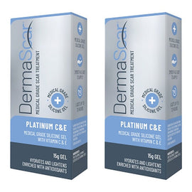 DermaScar Platinum C & E 1% Vit C 10% Vit E 15g Pack of 2