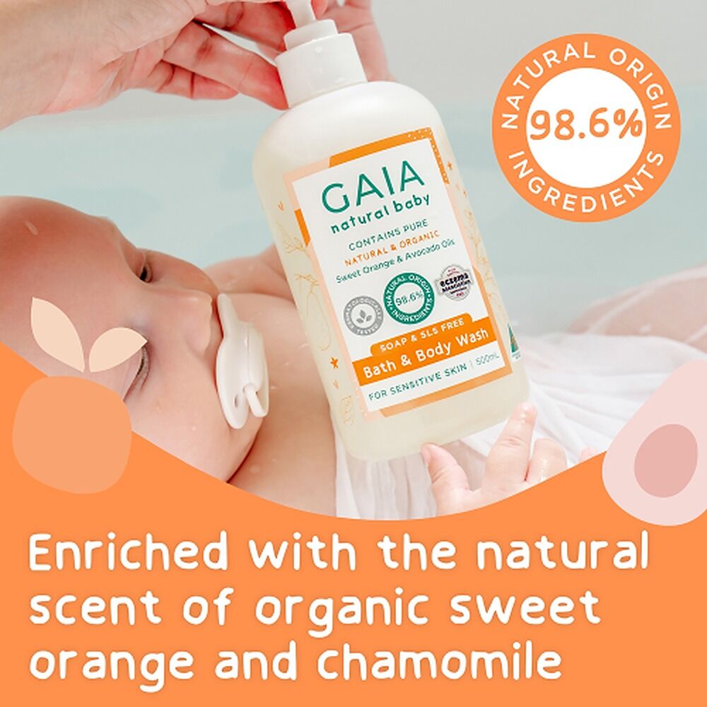 GAIA Natural Baby Bath & Body Wash 500mL