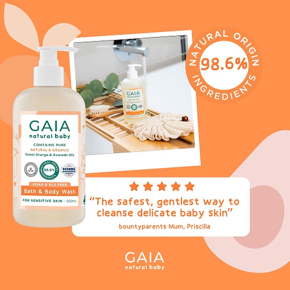 GAIA Natural Baby Bath & Body Wash 500mL