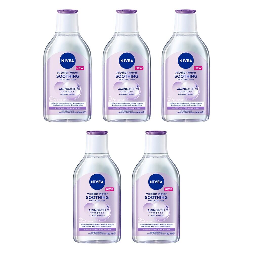 NIVEA Micellar Water Soothing 400mL Pack of 5