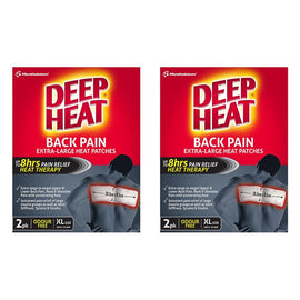 Deep Heat Back Pain Extra Large Heat Patches 2 Pack Bundle of 2