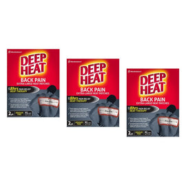 Deep Heat Back Pain Extra Large Heat Patches 2 Pack Bundle of 3