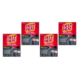 Deep Heat Back Pain Extra Large Heat Patches 2 Pack Bundle of 4