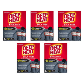 Deep Heat Back Pain Extra Large Heat Patches 2 Pack Bundle of 5