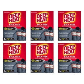Deep Heat Back Pain Extra Large Heat Patches 2 Pack Bundle of 6