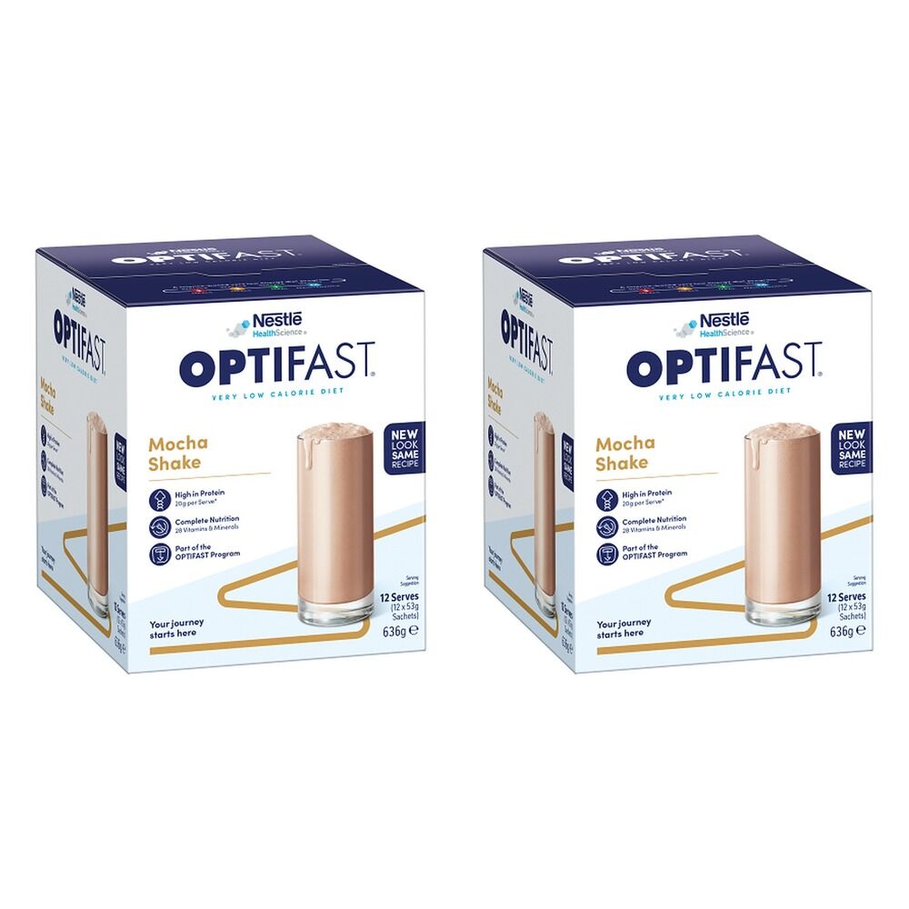 Optifast VLCD Shake Mocha 12 Pack Bundle of 2