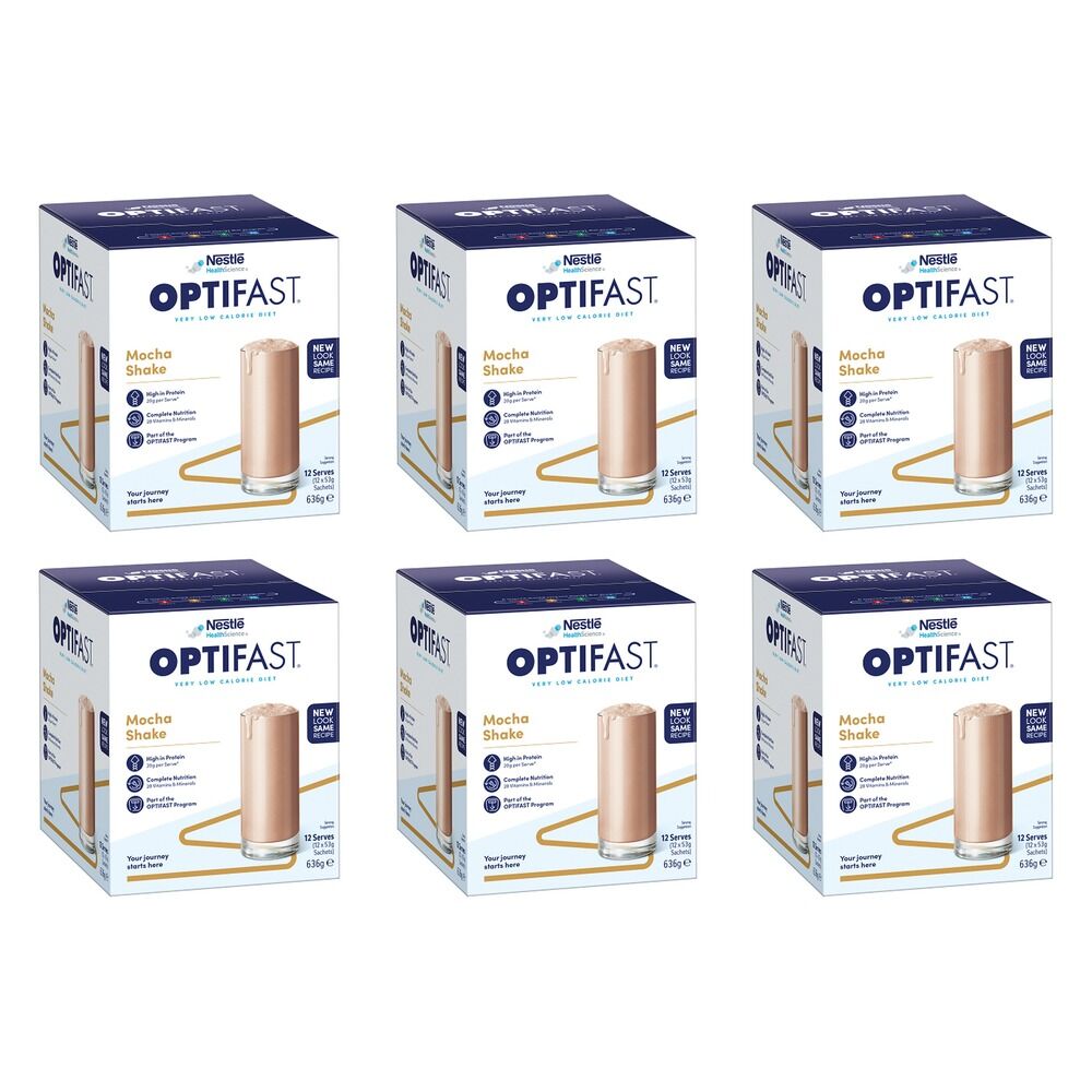 Optifast VLCD Shake Mocha 12 Pack Bundle of 6
