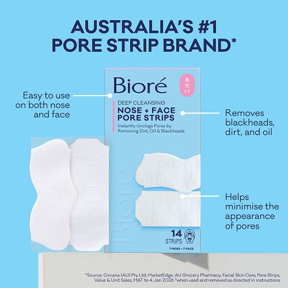 Biore Nose + Face Deep Cleansing Pore Strips 14 Pack