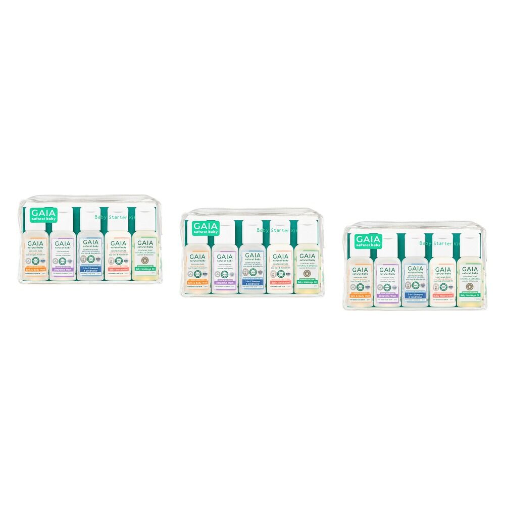 GAIA Natural Baby Starter Kit 5 Piece Set Pack of 3