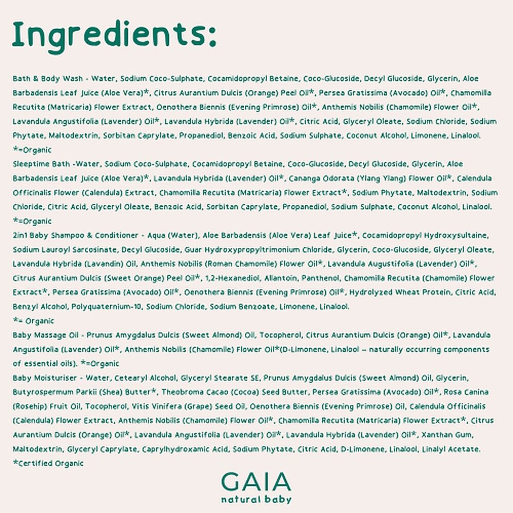 GAIA Natural Baby Starter Kit 5 Piece Set