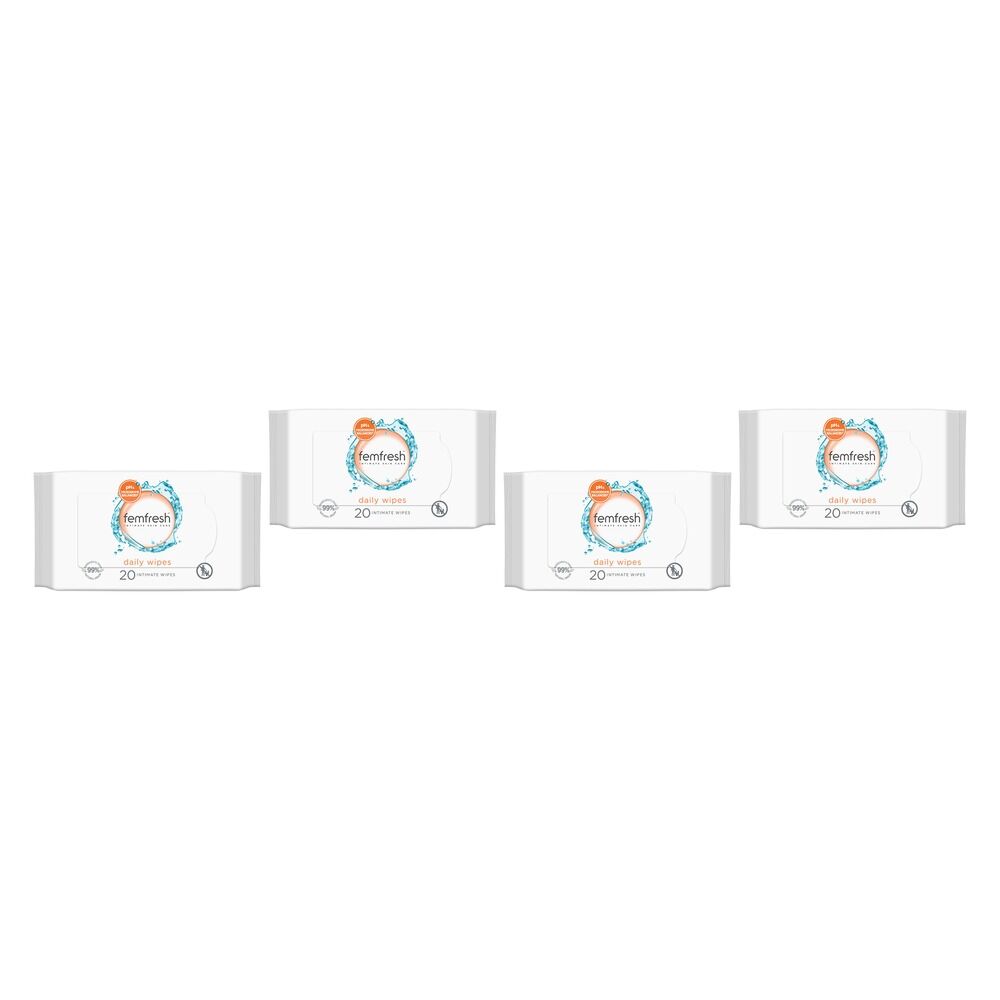 Femfresh Daily Intimate Wipes 20 Pack Bundle of 4