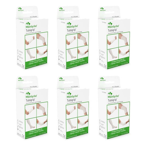 TUBIGRIP Elastic Tubular Support Bandage, Size G, 1 Metre Pack of 6