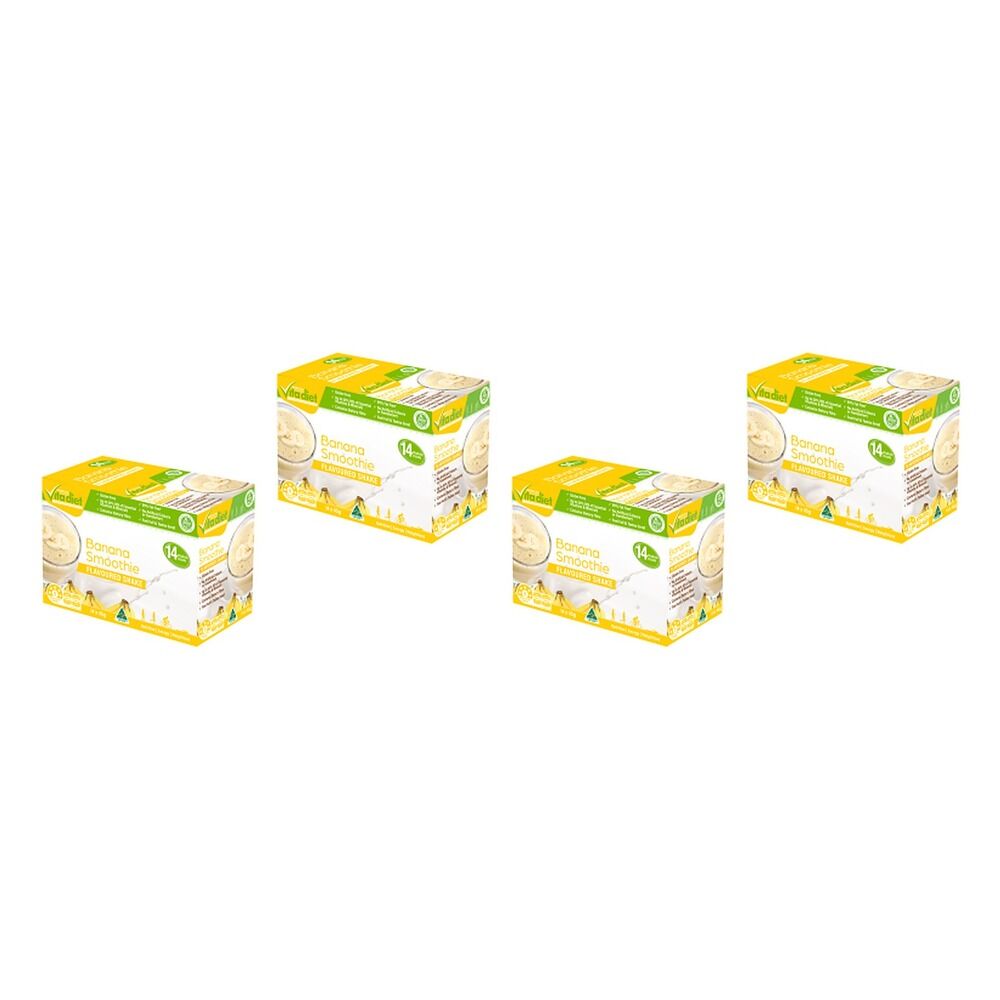 Vita Diet Banana Flavour Shake 14 Pack Bundle of 4