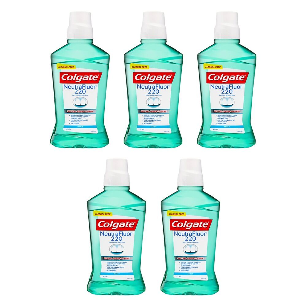 Colgate NeutraFluor 220 Daily Fluoride Mouth Rinse Mint 473mL Pack of 5