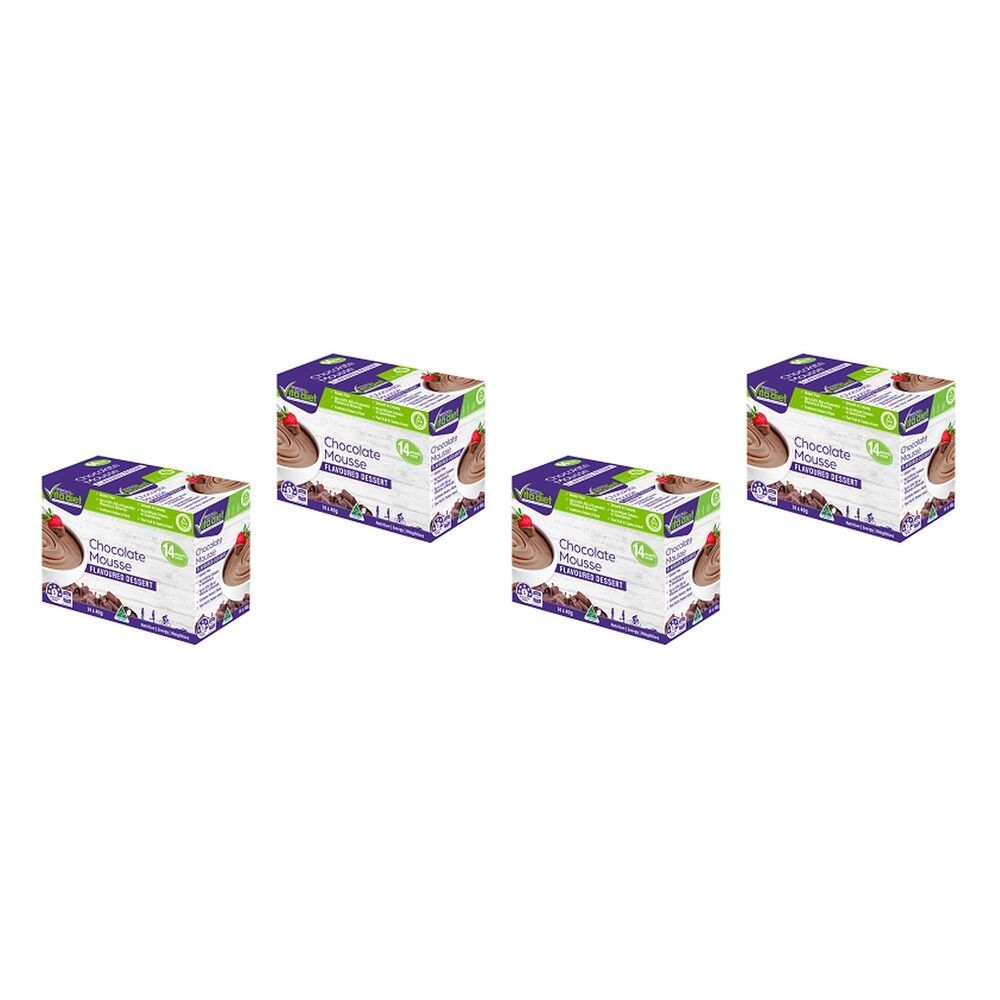 Vita Diet Chocolate Mousse 14 Pack Bundle of 4