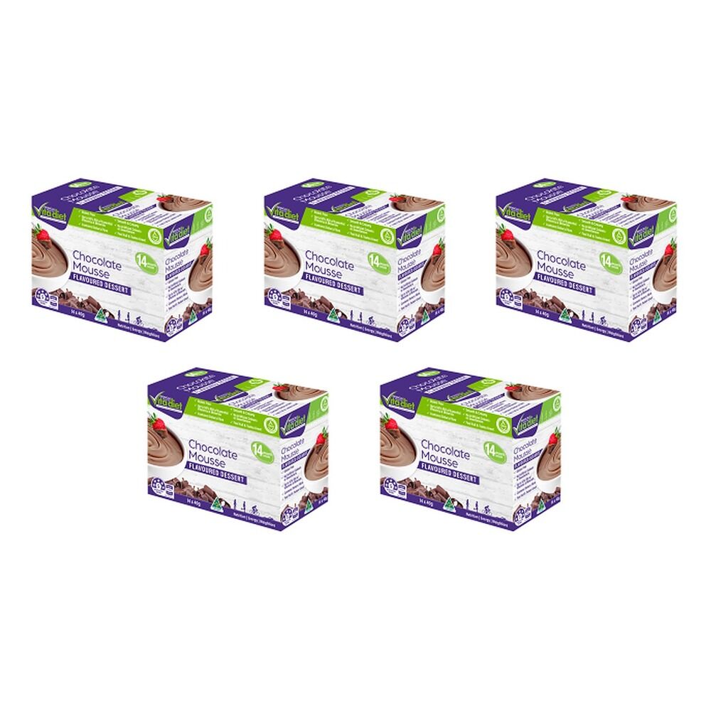Vita Diet Chocolate Mousse 14 Pack Bundle of 5