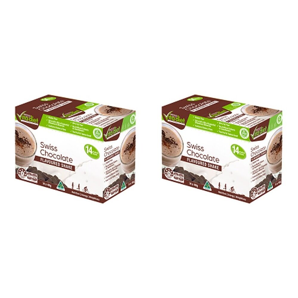 Vita Diet Swiss Chocolate Shake 14 Pack Bundle of 2