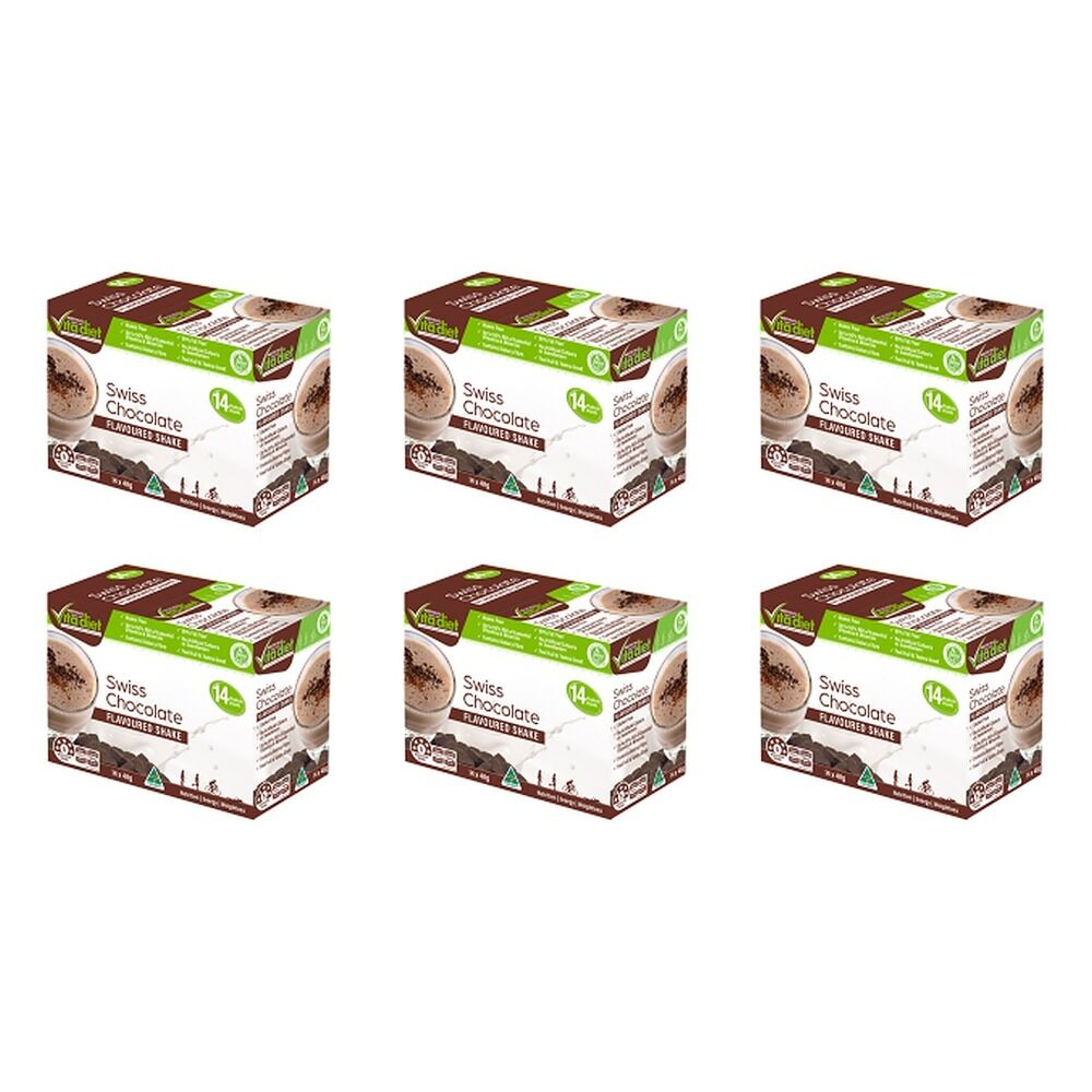 Vita Diet Swiss Chocolate Shake 14 Pack Bundle of 6